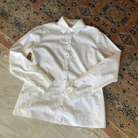 Bally Tops - Bally Classic White Button Down with Tuxedo Buttons